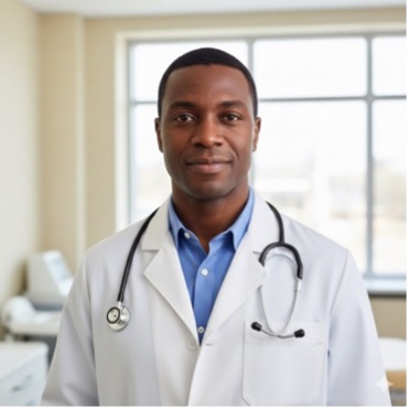 AI diabetes doctor portrait